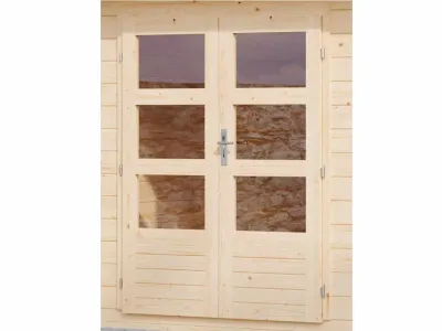 Gartenhaus SET Kandern 7 28 mm naturbelassen, inkl. 3,2 m Anbaudach Produktbild #4