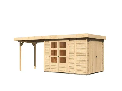 Gartenhaus SET Retola 4 19 mm naturbelassen, inkl. 2,8 m Anbaudach + Anbauschrank Produktbild #7