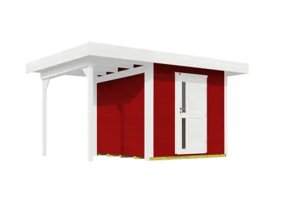 Gartenhaus Designhaus 172 A Gr. 2 28 mm schwedenrot inkl. Anbau 1,47 m Produktbild #2