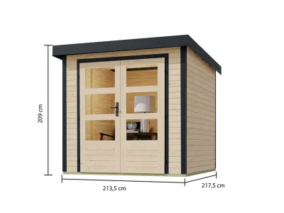 Gartenhaus Hybridhaus Jupiter A 19 mm natur/anthrazit Produktbild #7