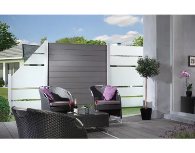 Sichtschutzzaun SYSTEM WPC Zaunfeld-Set Anthrazit Produktbild #4