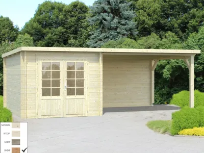Gartenhaus Blockbohlenhaus Ella 6,9+10,0 m² 28 mm braun tauchimprägniert Produktbild #2