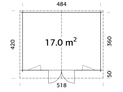 Gartenhaus Blockbohlenhaus Klara 17,0 m² 28 mm transparent tauchimprägniert Produktbild #3