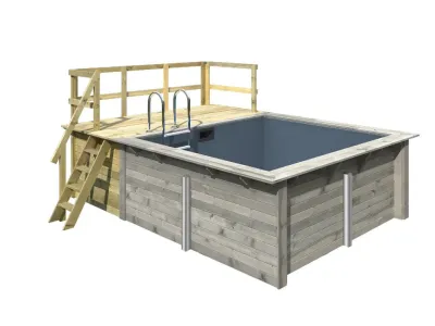 Holzpool Rechteck Pool 2 44 mm SPARSET Terrasse Front und Zubehöre Produktbild #4