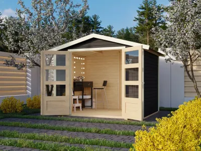 Gartenhaus Carlton 5 19 mm terragrau Produktbild #1