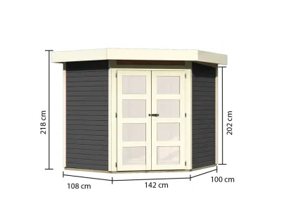 Gartenhaus Goldendorf 3 19 mm terragrau Produktbild #12