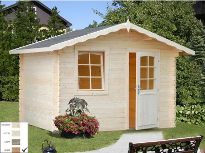 Gartenhaus Blockbohlenhaus Emma 4,6 m² 28 mm braun tauchimprägniert Produktbild #1