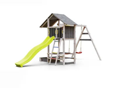 Spielturm Smart 1 grau/weiß inkl. Rutsche gelb Produktbild #5