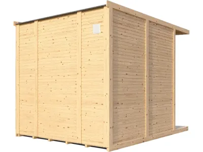 Gartenhaus Futura 19 mm Rhombusprofil natur Produktbild #8