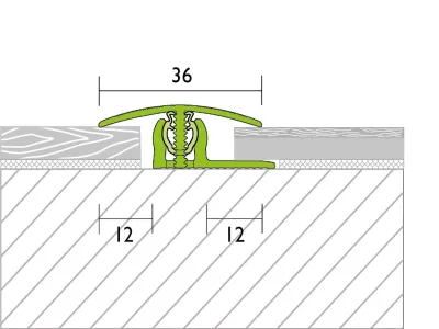 Übergangsprofil PROVARIOclip Universal Aluminium eloxiert Champagne Produktbild #2