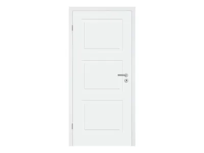 Türenset Cala 03 Weißlack RAL 9003 - Türblatt, Zarge, Drückergarnitur Produktbild #4