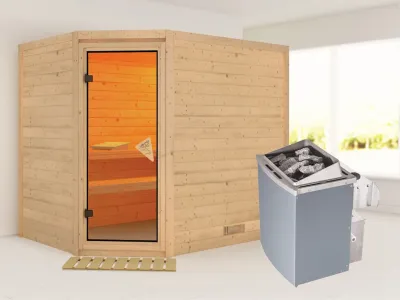 Sauna Massivholzsauna Tanami inkl. 9 kW Saunaofen integr. Steuerung Produktbild #1