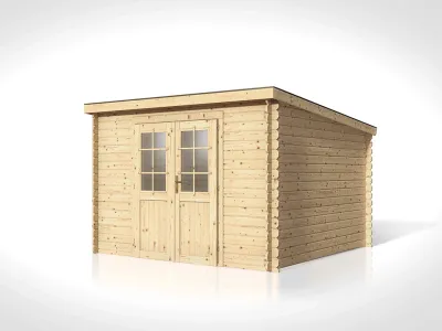 Gartenhaus Blockbohlenhaus CA2975 28 mm naturbelassen Produktbild #5
