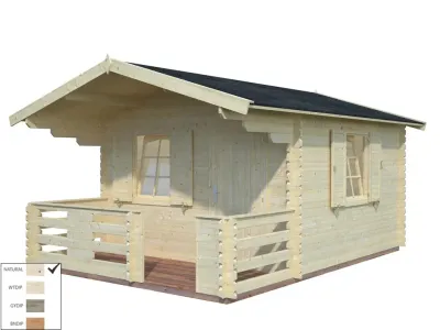 Gartenhaus Blockbohlenhaus Sylvi 10,4+4,2 m² 34 mm naturbelassen Produktbild #2