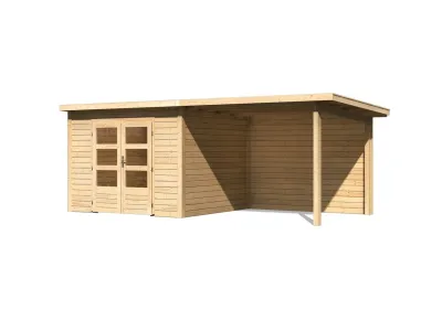 Gartenhaus Wacken 6 28 mm naturbelassen, inkl. 3 m Anbau + Rückwand Produktbild #4