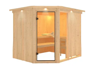 Sauna Systemsauna Fiona 3 mit Dachkranz Produktbild #9