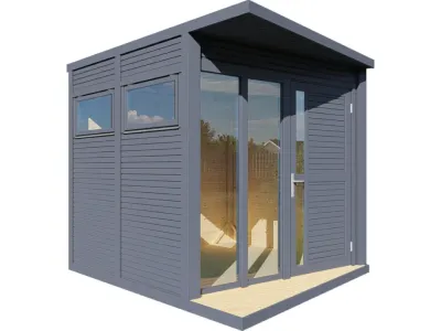 Gartenhaus Futura Premium 19 mm Rhombusprofil anthrazit Produktbild #4