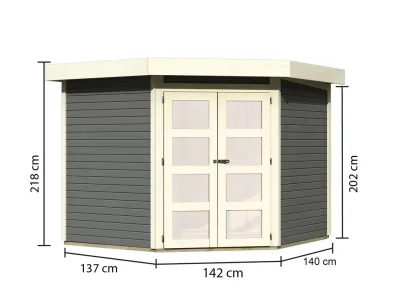 Gartenhaus Goldendorf 5 ECO 19 mm terragrau Produktbild #6