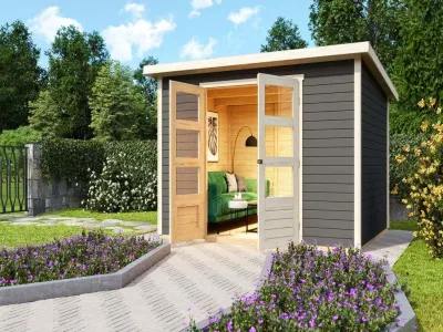 Gartenhaus Stockach 5 19 mm terragrau Produktbild #1
