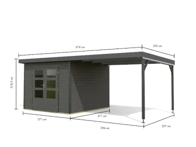 Hybrid-Gartenhaus Pluto B Set terragrau/anthrazit Produktbild #11