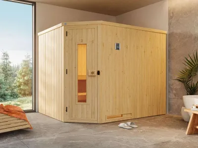 Sauna Systemsauna Varberg 4 mit isolierter Holztür Produktbild #1