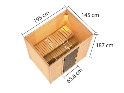 Karibu Massivholzsauna Sophie 3 Produktbild #4