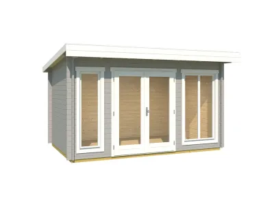 Gartenhaus Blockbohlenhaus Dorset 34 34 mm lichtgrau Produktbild #2