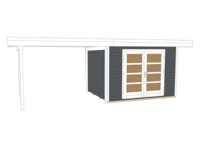 Gartenhaus Designhaus 126 B Gr. 1 28 mm anthrazit Produktbild #2