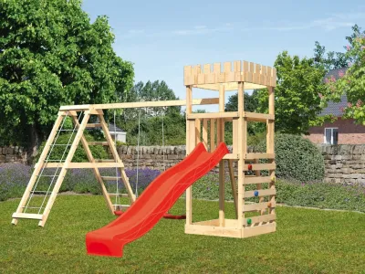 Spielturm Ritterburg Löwenherz SET naturbelassen Produktbild #1
