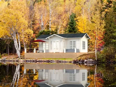 Ferienhaus Blockbohlenhaus Anna 26,8 m² 70 mm naturbelassen Produktbild #1