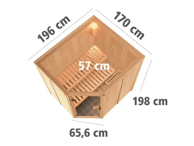 Sauna Systemsauna Siirin, inkl. 9 kW Ofen mit externer Steuerung Produktbild #6