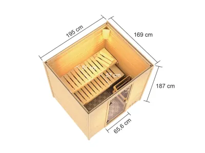 Sauna Adelina mit bronzierter Glastür Produktbild #4