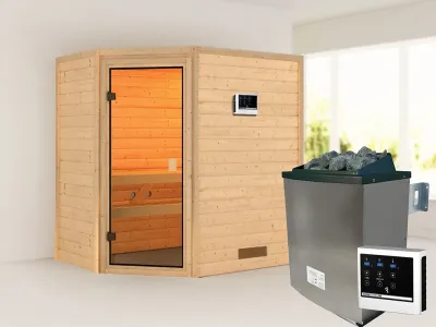 Sauna Massivholzsauna Jella, inkl. 9 kW Ofen mit externer Steuerung Produktbild #6