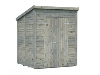 Gerätehaus Leif 3,1 m² 16 mm grau tauchimprägniert Produktbild #1