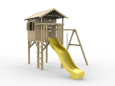 Stelzenhaus Tree Hut KDI inkl. Einzelschaukel und Rutsche gelb Produktbild #2