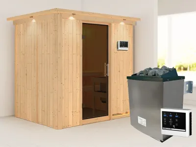Sauna Systemsauna Bodin mit Dachkranz, inkl. 9 kW Ofen mit externer Steuerung Produktbild #1