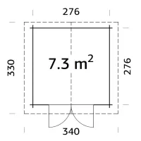 Gartenhaus Lotta 7,3 m² 28 mm hellgrau/weiß Produktbild #6