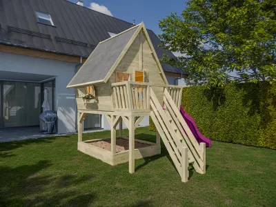 Stelzenhaus Clubhouse KDI inkl. Rutsche pink Produktbild #2