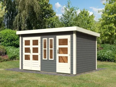 Gartenhaus Zweiraumhaus Schönbuch 2 38 mm terragrau Produktbild #6