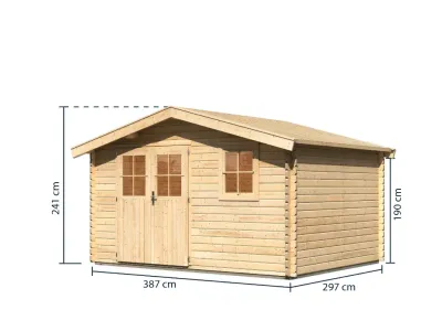Gartenhaus Blockbohlenhaus Felsenau 5 38 mm naturbelassen Produktbild #6