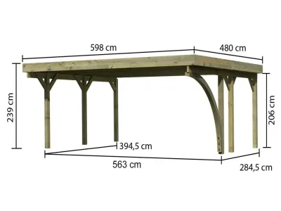 Carport Doppel 1 CLASSIC inkl. Einfahrtsbogen, inkl. 0,5 mm Stahldachplatte Produktbild #2