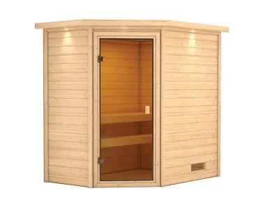 Sauna Jella mit bronzierter Glastür und Dachkranz Produktbild #4