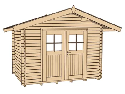 Gartenhaus Premium28 Gr. 2 28 mm natubelassen mit 20 cm Vordach Produktbild #3