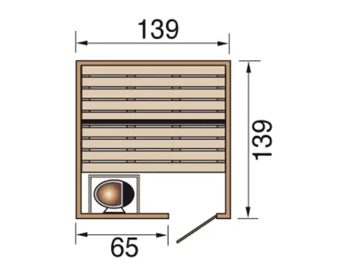 Sauna Massivholzsauna Valida 1 GT klare Ganzglastür Produktbild #2