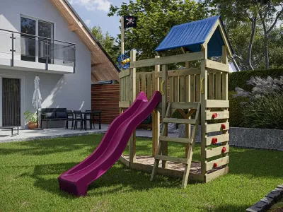 Spielturm Pirat Captain Snappy KDI inkl. Rutsche pink Produktbild #1
