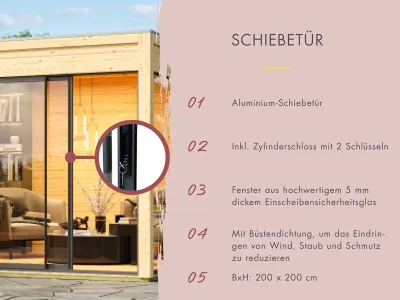 Karibu Saunahaus Nero 1, 73 mm, schwarz Produktbild #4