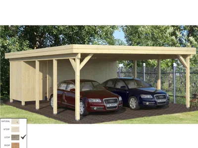 Carport Karl 40,6 m² grau tauchimprägniert Produktbild #2