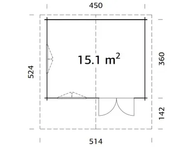 Gartenhaus Blockbohlenhaus Helena 15,1 m² 70 mm transparent tauchimprägniert Produktbild #3