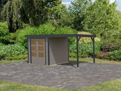 Hybrid-Gartenhaus Jupiter D Set wassergrau/anthrazit Produktbild #2