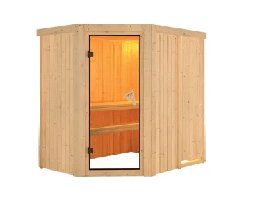 Systemsauna Carin bronzierte Ganzglastür Produktbild #8
